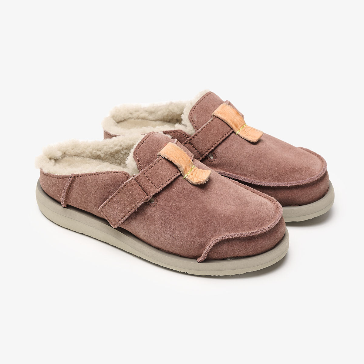 Uwabaki Clog Strap Suede | Chestnut