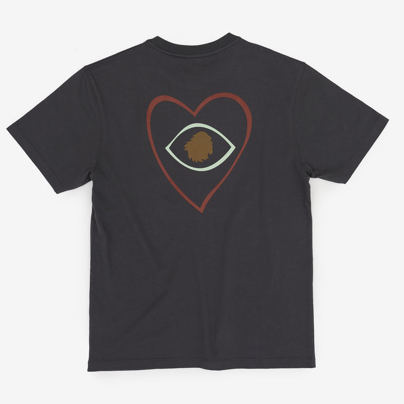 T-shirt oversize Organic cotton | Charcoal heart´s eye